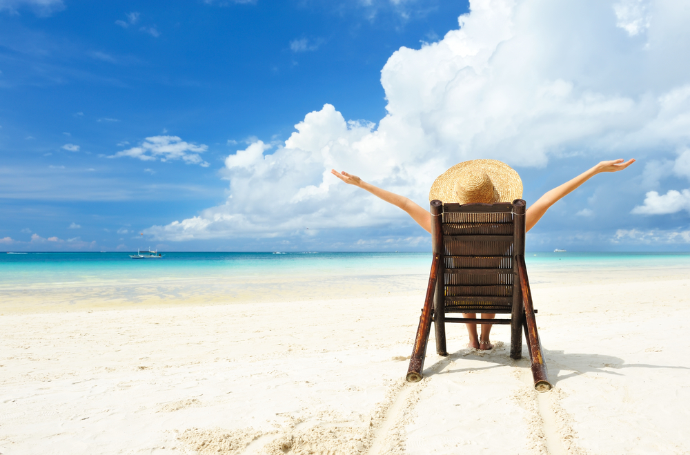 woman recovering from depression on a beach