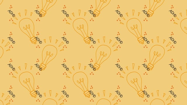ADHD Treatment - Yellow background with a pattern that shows lightbulbs and "ADHD"